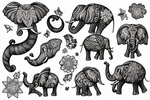 flying elephant tattoo idea