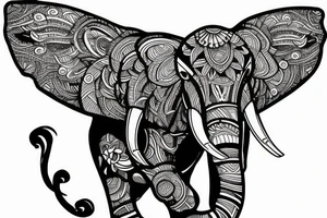 flying elephant tattoo idea