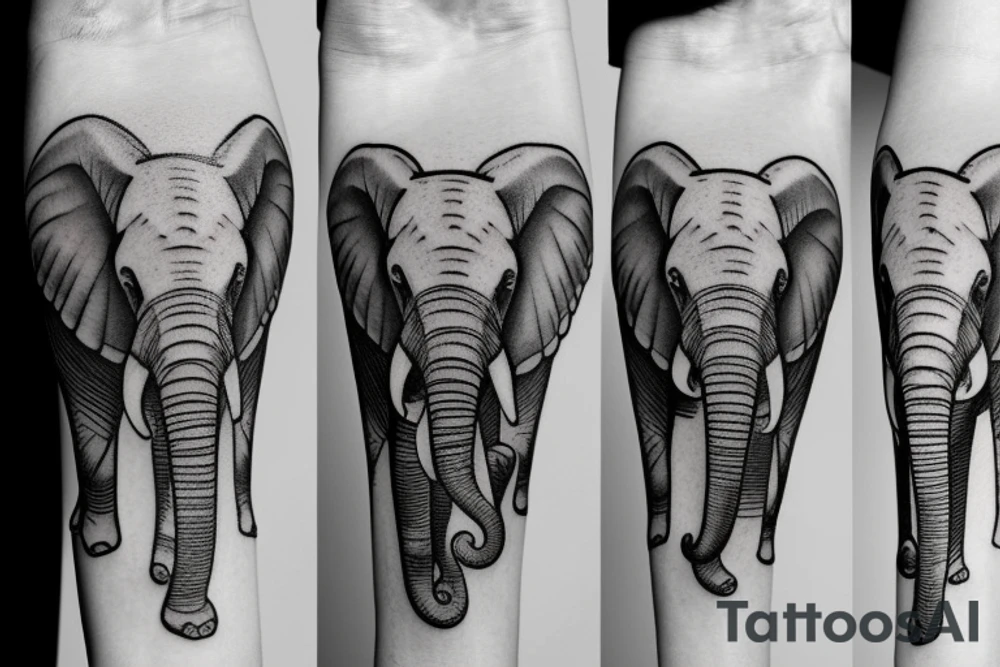 flying elephant cute tattoo idea