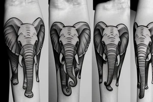 flying elephant cute tattoo idea