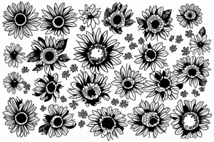 daisy and sun tattoo idea