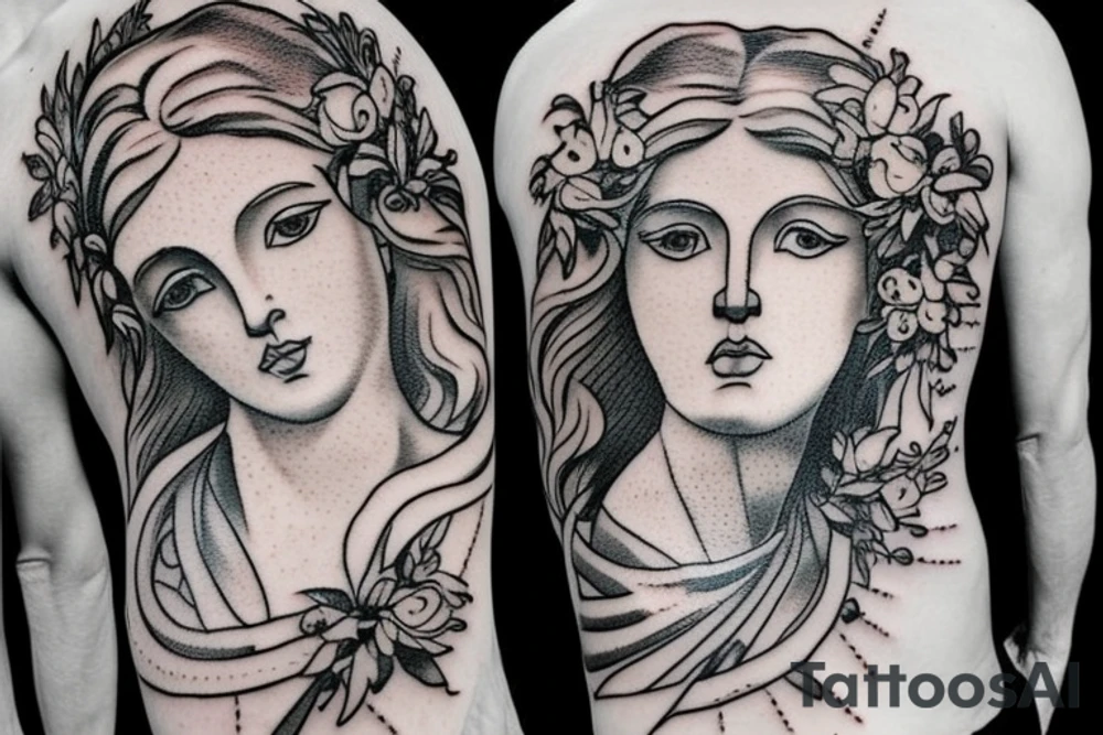 greek mythology statue tattoo idea
