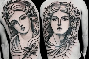 greek mythology statue tattoo idea