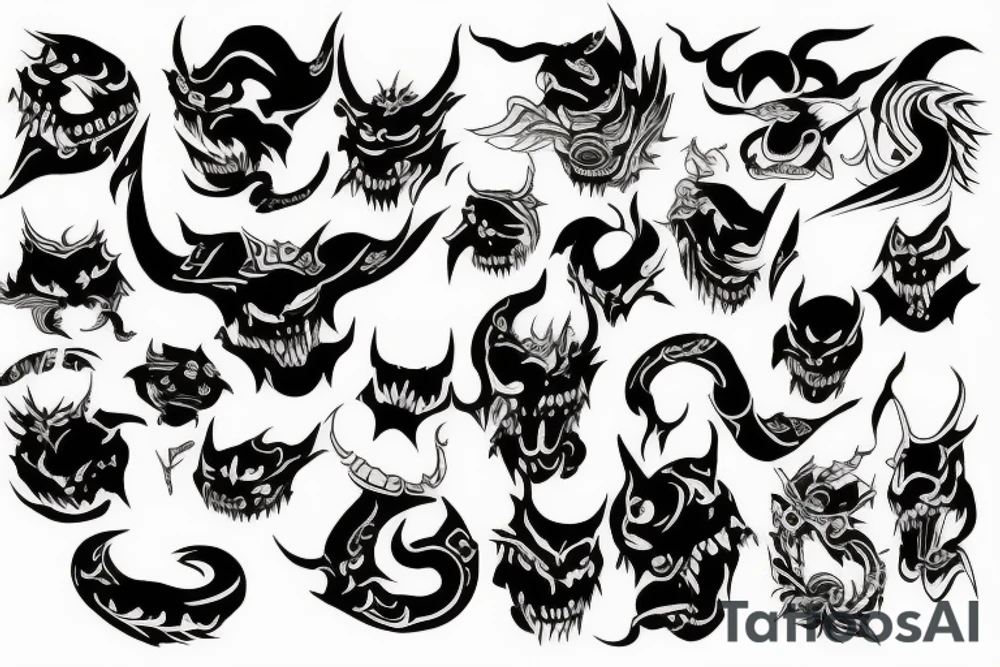 Japanes Demon tattoo idea