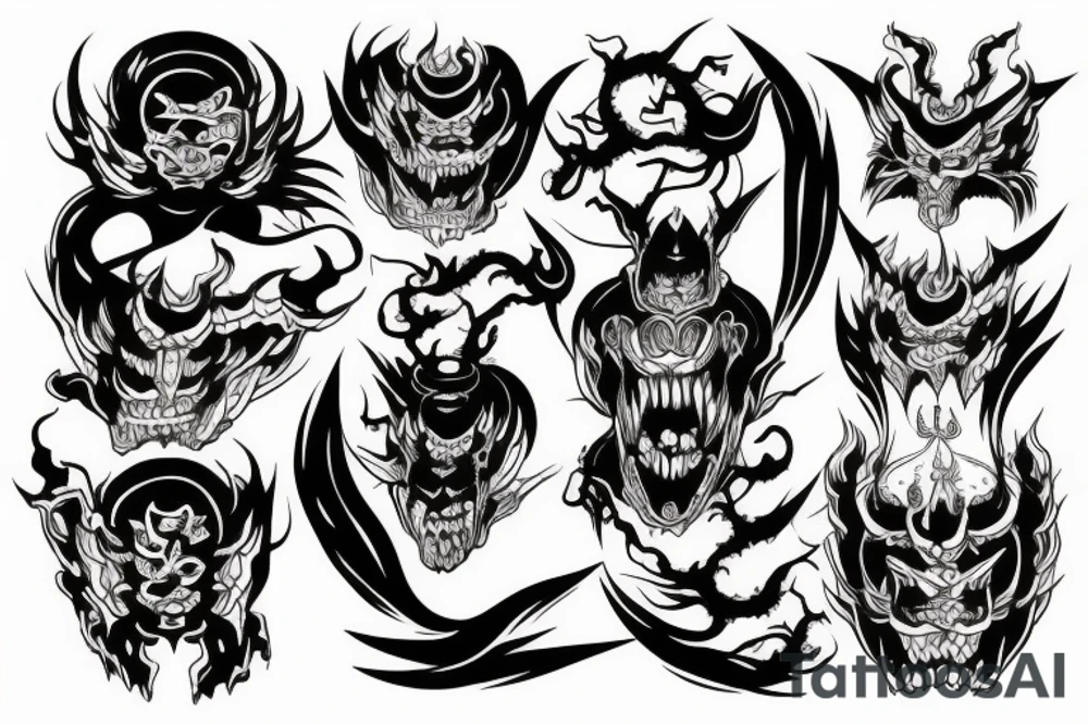 Japanese Demon tattoo idea
