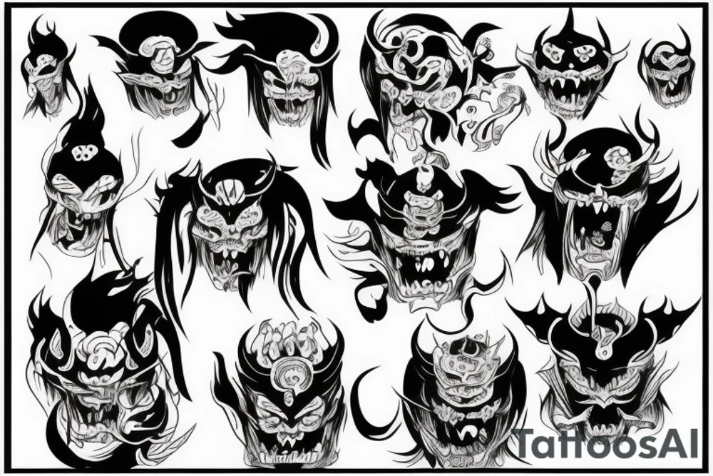 Japanese Demon tattoo idea