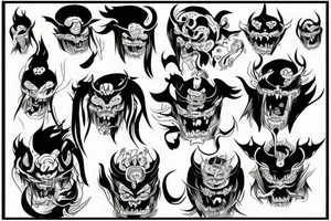 Japanese Demon tattoo idea