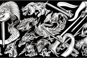 Demon katana tattoo idea