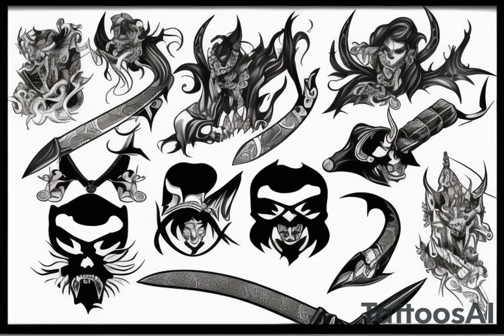 Demon katana tattoo idea