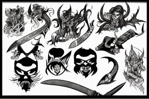 Demon katana tattoo idea