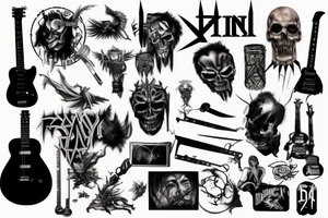 Rock, heavy metal, guitar tattoo idea