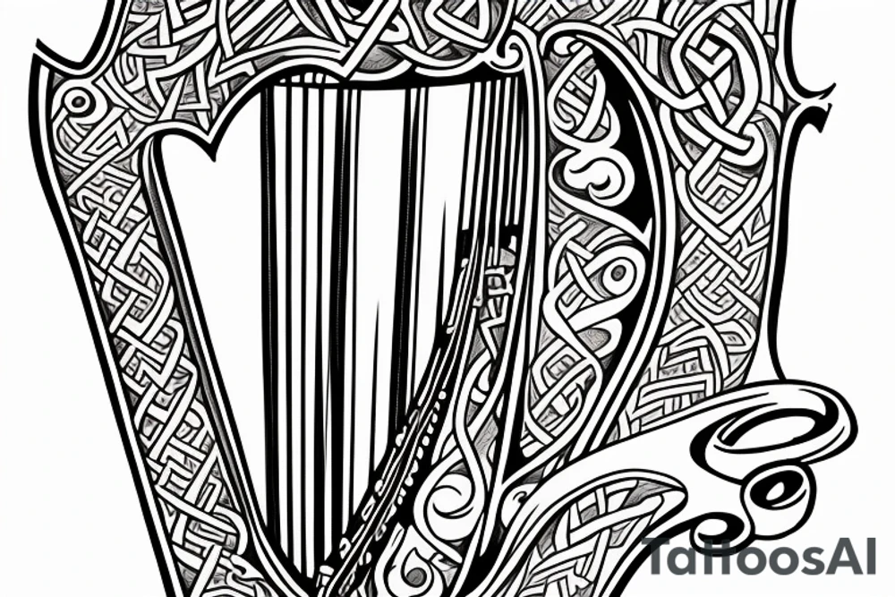 irish harp tattoo idea