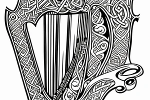 irish harp tattoo idea