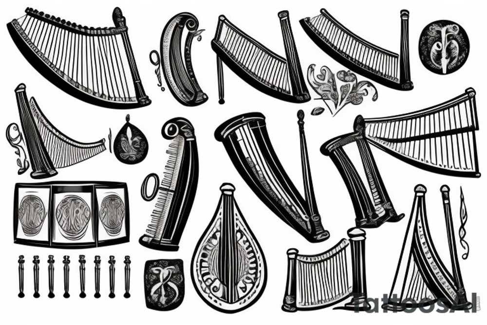 irish harp tattoo idea