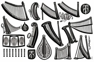 irish harp tattoo idea