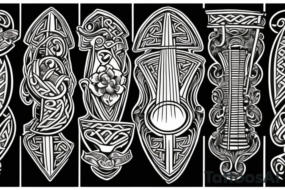 irish harp tattoo idea