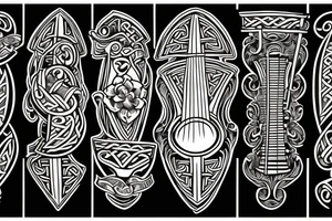 irish harp tattoo idea