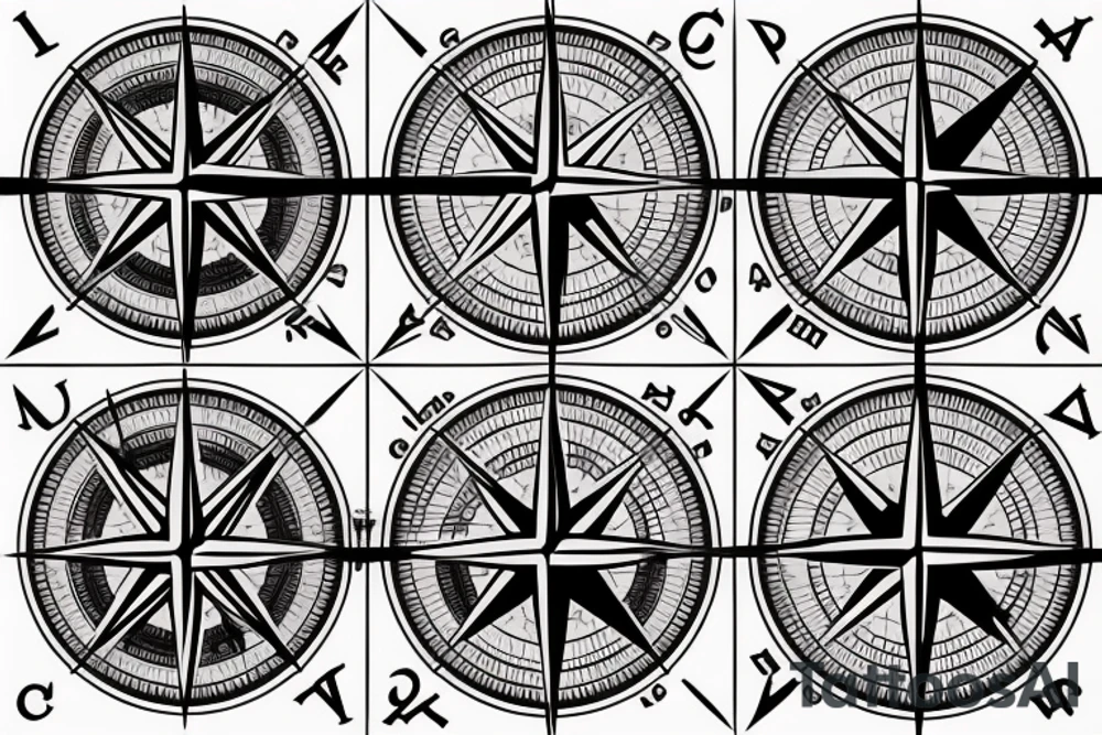 trident compass tattoo idea
