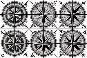 trident compass tattoo idea