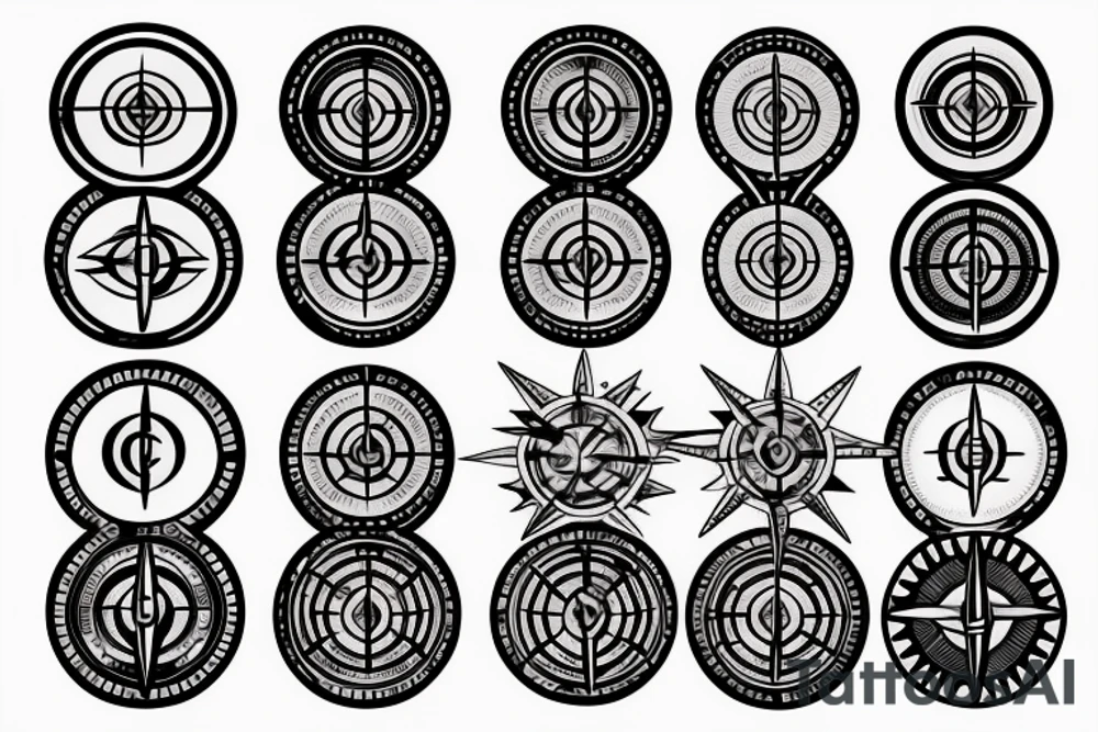 trident compass tattoo idea