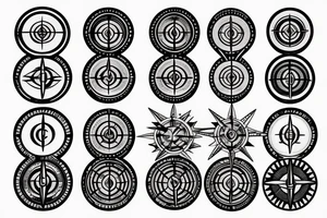 trident compass tattoo idea