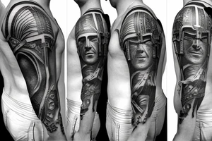 roman centurion sleeve tattoo idea