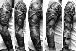 roman centurion sleeve tattoo idea