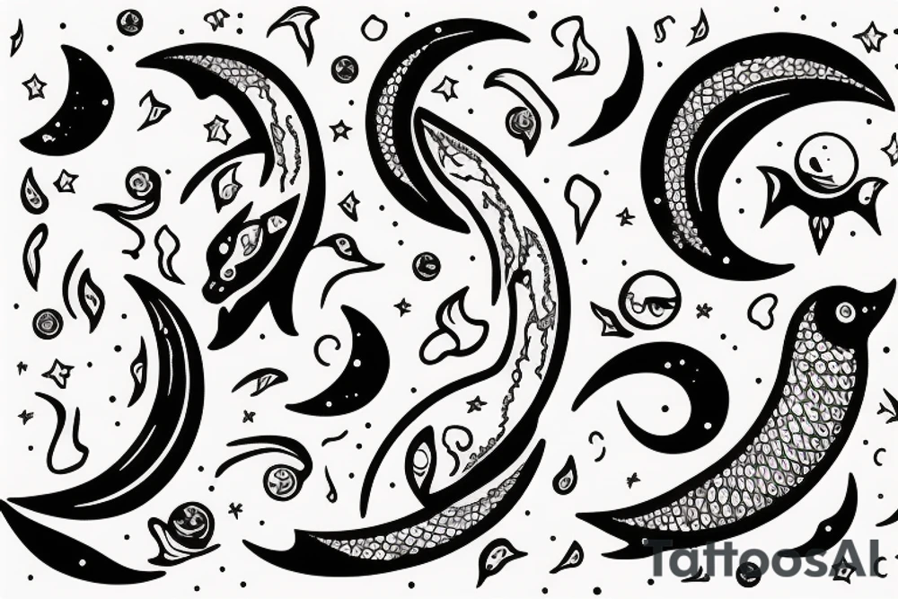 Pisces sign
Moon tattoo idea