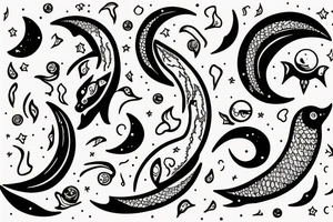 Pisces sign
Moon tattoo idea