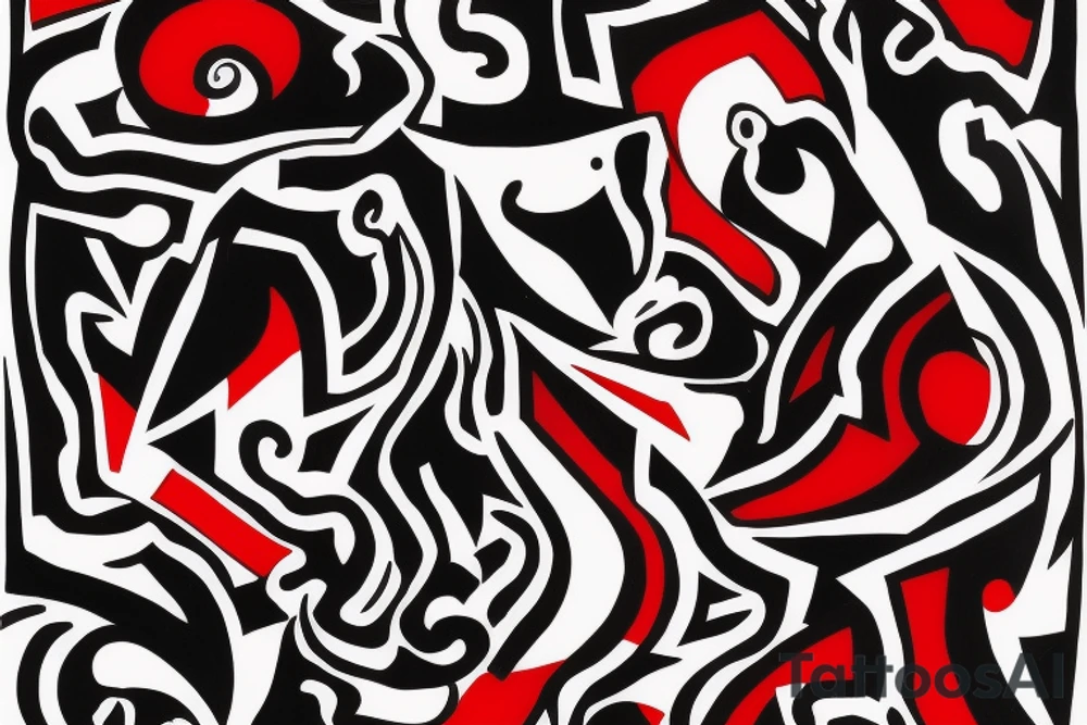 only one red-black line with shadows which walks around the left arm with no other tattoos tattoo idea