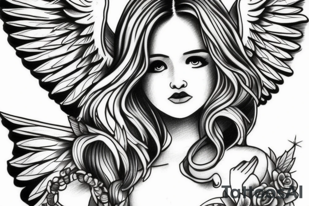 angel for mom tattoo idea