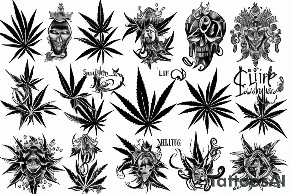 Spiritual life weed tattoo idea