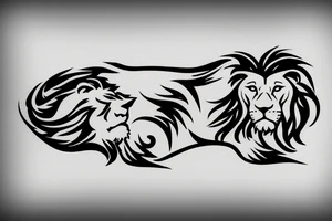 lion laying on the ground tattoo idea