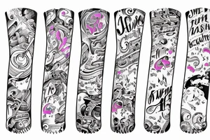 Wrist band that reflects music addiction recovery and serenity tattoo idea