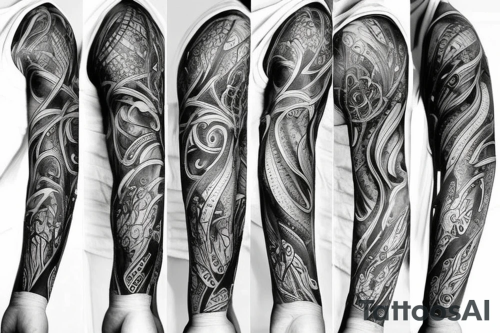 Full arm dark tattoo tattoo idea