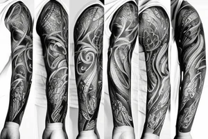 Full arm dark tattoo tattoo idea