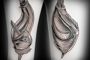 Fish hook coming out of forearm tattoo idea