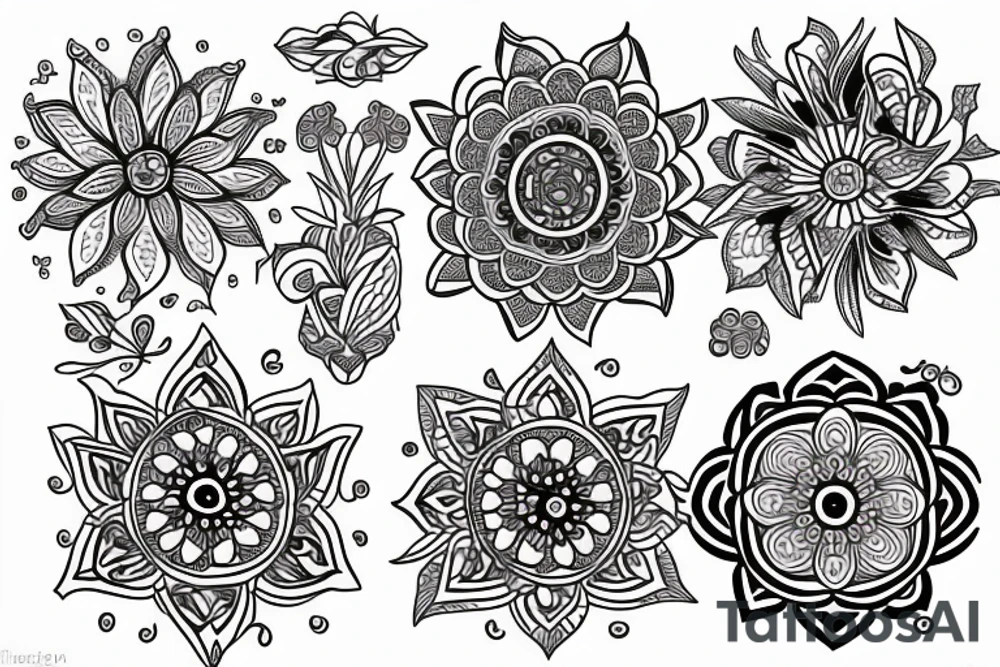 Floral mandala tattoo idea
