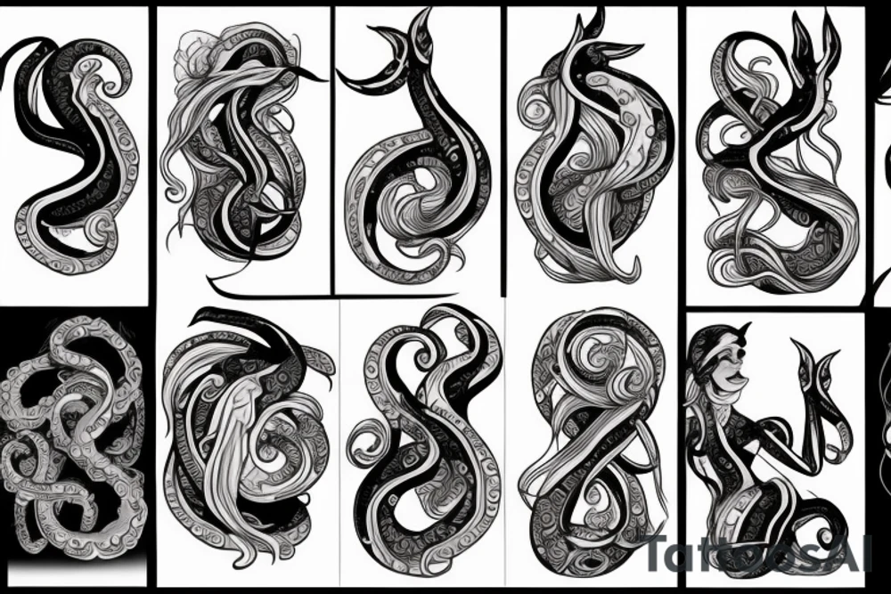 Woman having sex with a squid tattoo idea
