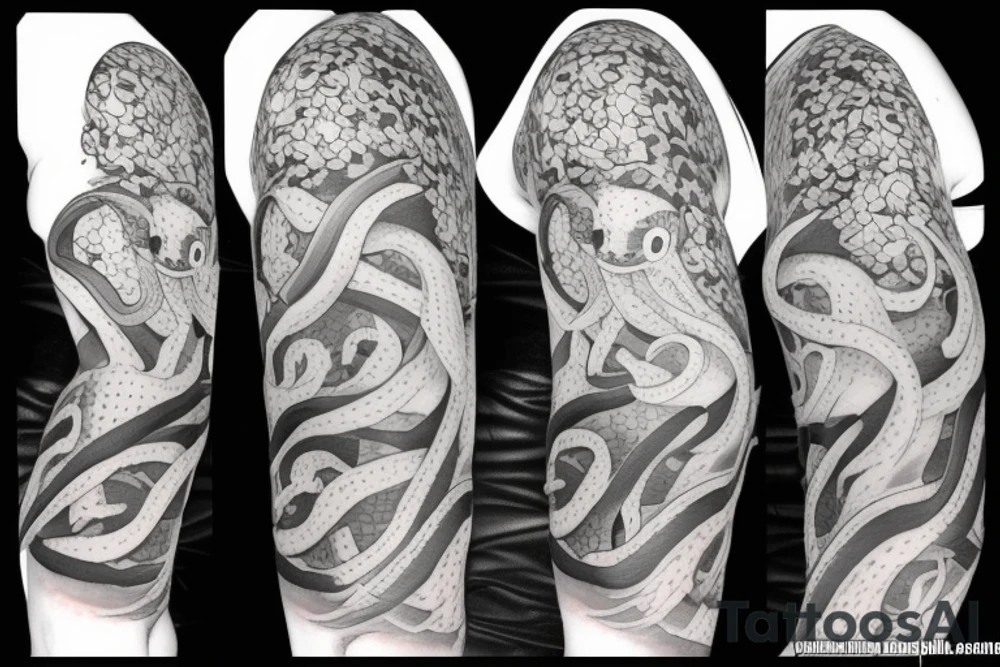 Woman having sex with a squid tattoo idea