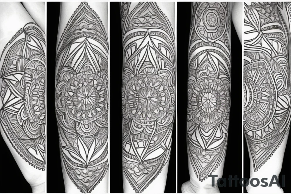 Mandala geometric symmetrical tattoo idea