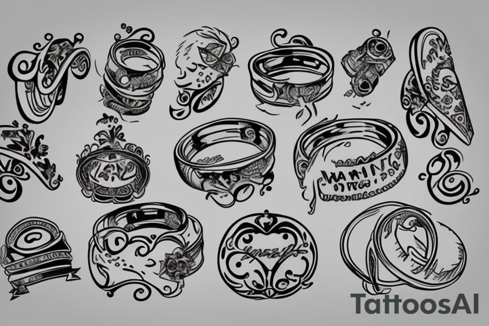 Wedding ring on a hill tattoo idea