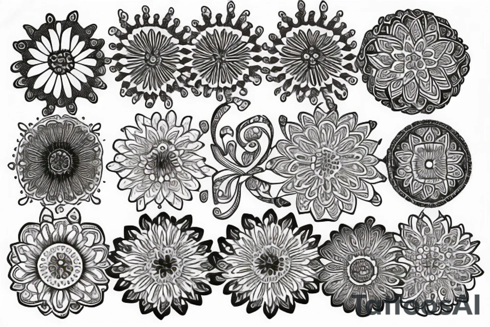 Symmetrical floral mandala drawing tattoo idea