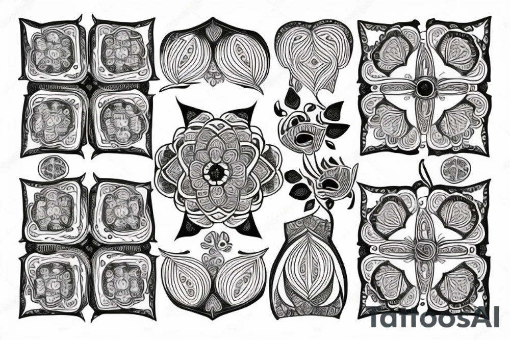 Symmetrical floral mandala drawing tattoo idea