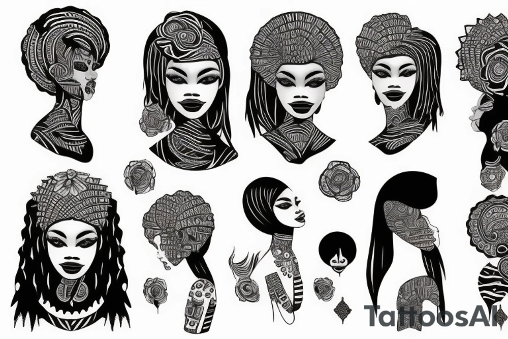 African girl tattoo idea