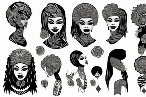 African girl tattoo idea