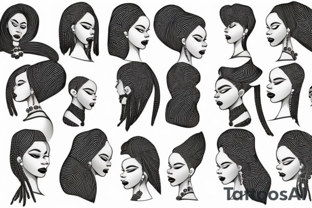 African girl tattoo idea