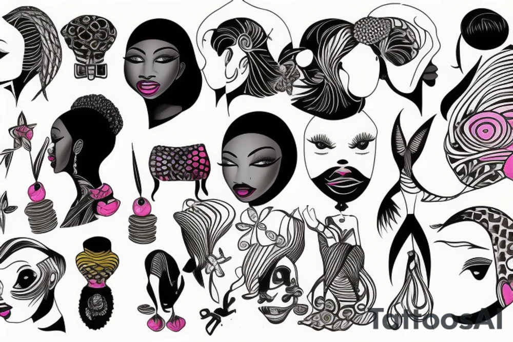 African girl tattoo idea