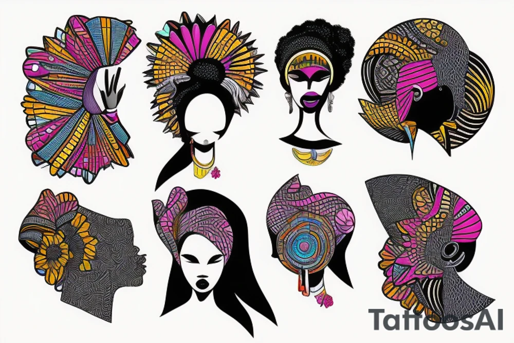 African girl tattoo idea