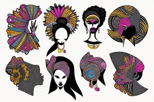 African girl tattoo idea